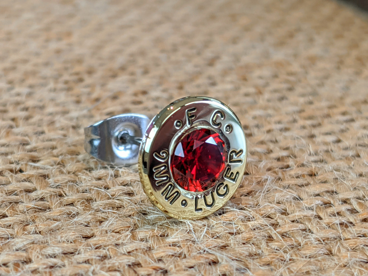 9mm Ruby CZ Earrings