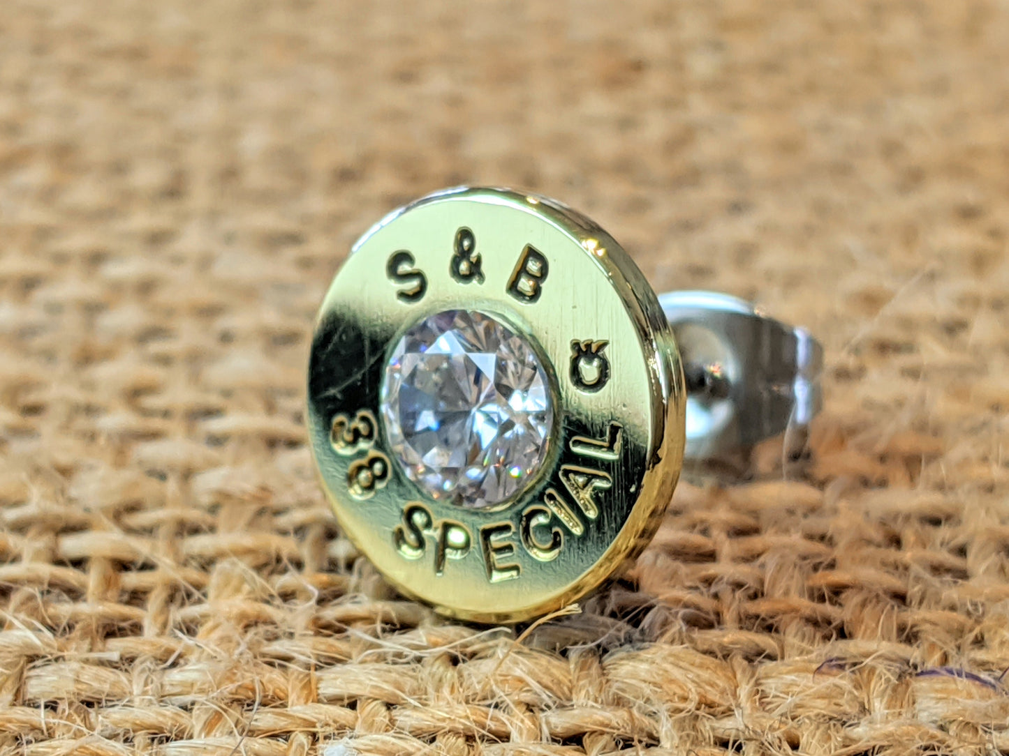 38 Special Brass CZ Earrings