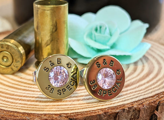 38 Special Brass Pink Earrings