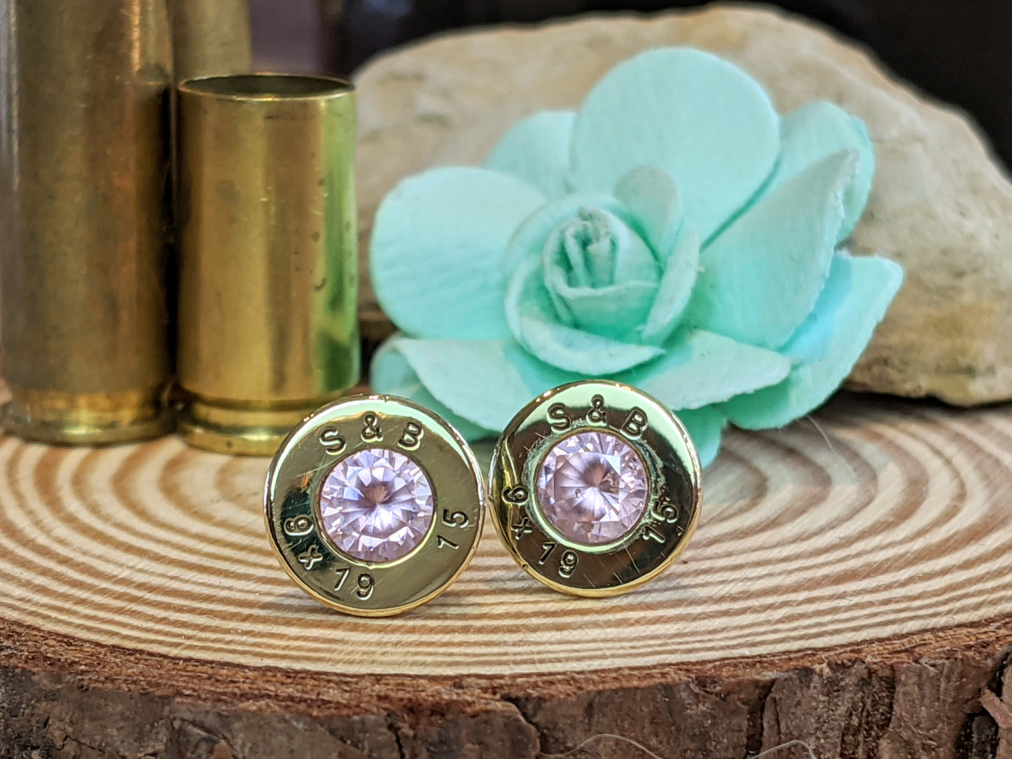 9mm Pink CZ Earrings